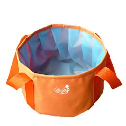 Orange All Purpose Utility Bucket Camp Pail Collapsible Sink Foldable Can, 10L