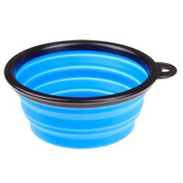 Portable Silicone Pets Bowls (Color: Blue)