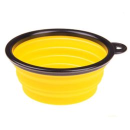 Portable Silicone Pets Bowls (Color: Yellow)