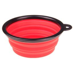 Portable Silicone Pets Bowls (Color: Red)