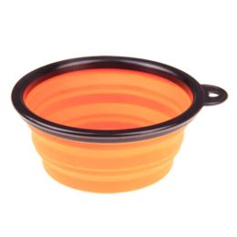 Portable Silicone Pets Bowls (Color: Orange)