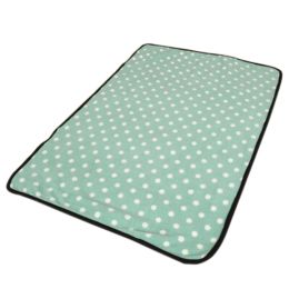 Super Soft Warm Washable Pet Bed Blanket (Color: Light Green Dots)