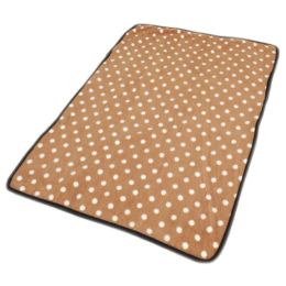 Super Soft Warm Washable Pet Bed Blanket (Color: Light Brown Dots)