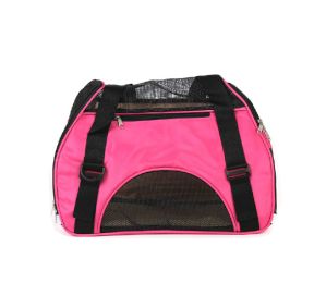 Foldable Soft Pet Carrier for Dogs and Cats (46*24.5*33cm) (Color: Pink)