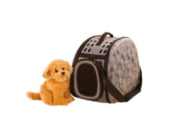 Portable Folding Pet Carrier Shoulder Bag (42*26*32cm) (Color: Gray)