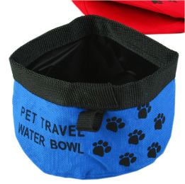 Pet Travel Water Bowl Foldable &  Portable (9.5 * 4 Inches) (Color: Blue)