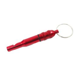 Functional High Decibel Survival Whistle Alloy Emergency Whistle (Color: Red)