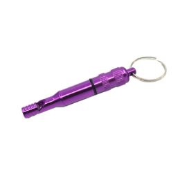 Functional High Decibel Survival Whistle Alloy Emergency Whistle (Color: Purple)